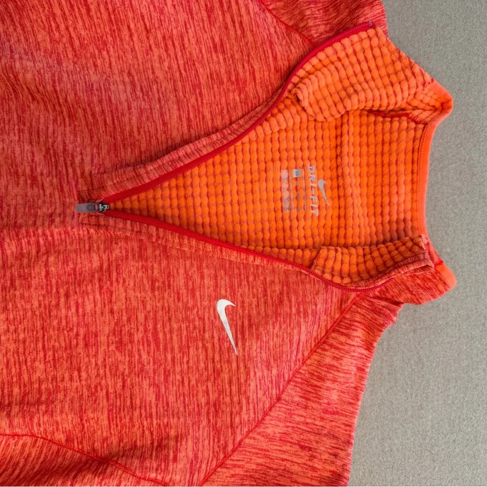 Nike Coral-Red Marled Half-Zip Training Top